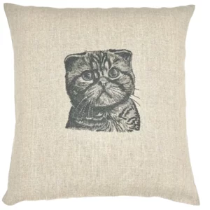 coussin personnalisé coussin chaton brodé