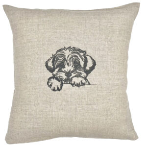 coussin brodé Bichon Frisé