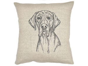 coussin brodé chien Dogue allemand