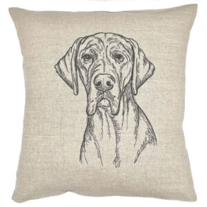coussin brodé chien Dogue allemand
