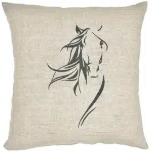 coussin brodé cheval fabrication artisanale