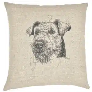 Coussin brodé Airedale Terrier