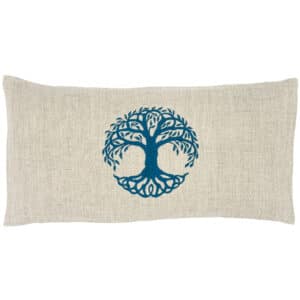 Coussin de relaxation Arbre de Vie bleu canard