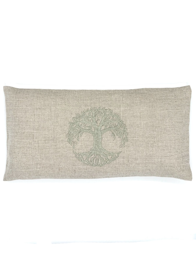 Coussin relaxation Arbre de Vie vert argent