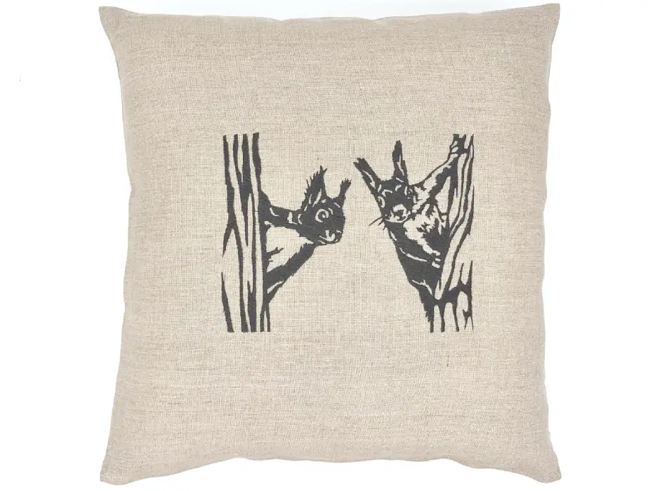 Coussin Ecureuils observateurs