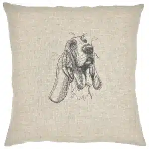 Coussin brodé Basset Hound