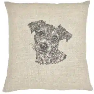 Coussin Jack Russell à poils longs